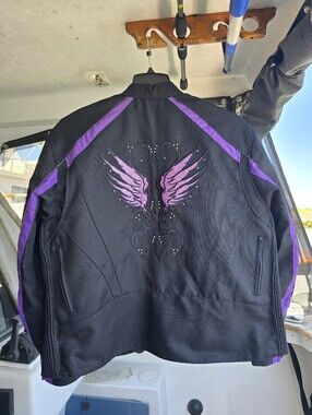 Milwaukee Performance Motorcycle Jacket Black/Purple Detailing Sz XXL